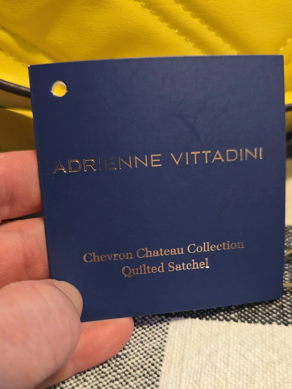 Adrienne Vittadini Bright Yellow Quilted Crossbody Bag